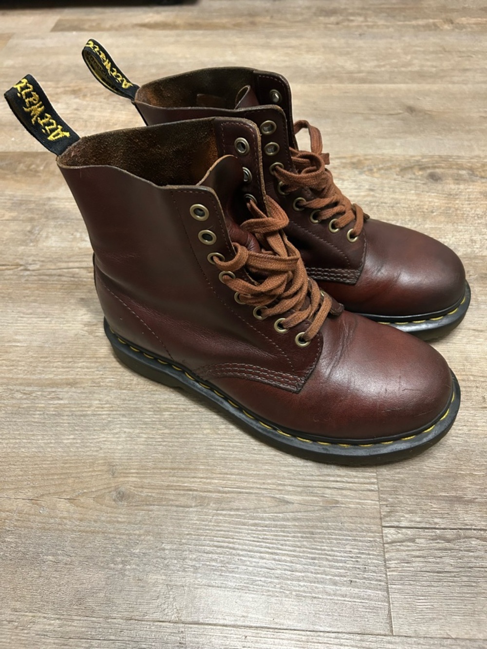 Dr. Martens Brown Leather 8-Eye Lace-Up Ankle Boots